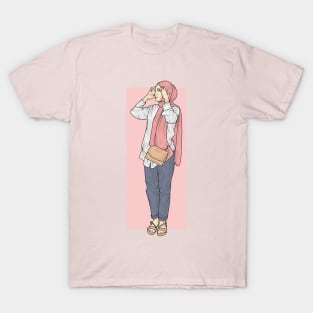 Pink Hijab Lady T-Shirt